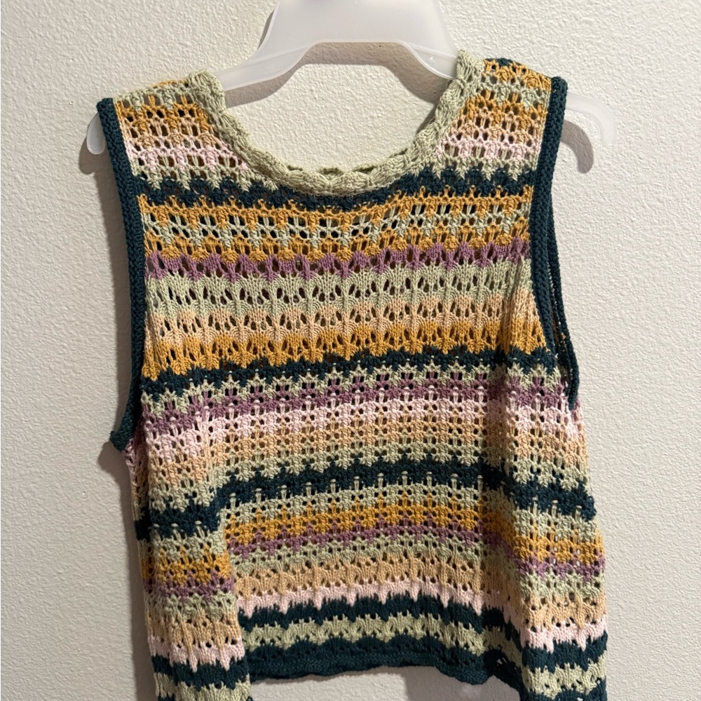 Multicolor Knit Sleeveless Top